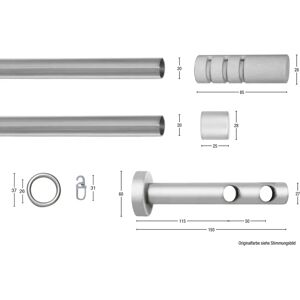 GARESA PEMPIA Gardinenstange - 350cm, 2-läufig, grau GARESA PEMPIA Gardinenstange - 350cm, 2-läufig, grau