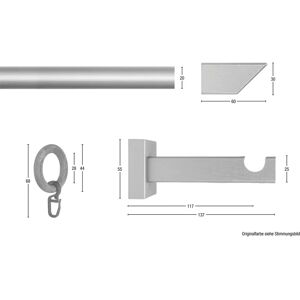 GARESA CUBUS Beigene Gardinenstange - 330 cm, Ø 20 mm, 1- oder 2-läufig GARESA CUBUS Beigene Gardinenstange - 330 cm, Ø 20 mm, 1- oder 2-läufig
