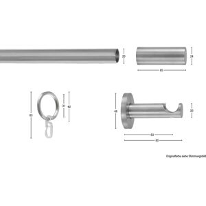 GARESA EASY Gardinenstange - Verstellbar, 20mm, Aluminium, Wandmontage GARESA EASY Gardinenstange - Verstellbar, 20mm, Aluminium, Wandmontage