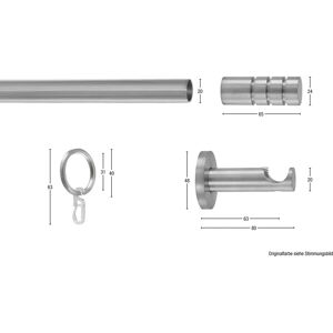 GARESA EASY Gardinenstange - Silber - 380cm, 20mm, Aluminium GARESA EASY Gardinenstange - Silber - 380cm, 20mm, Aluminium