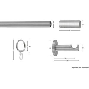 GARESA EASY Gardinenstange Grau, verstellbar 64-310cm, Ø20mm GARESA EASY Gardinenstange Grau, verstellbar 64-310cm, Ø20mm