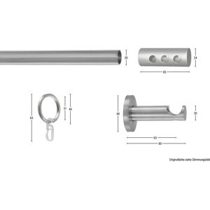 GARESA EASY Gardinenstange - Aluminium, 250cm, 20mm, Silber, Verlängerbar GARESA EASY Gardinenstange - Aluminium, 250cm, 20mm, Silber, Verlängerbar