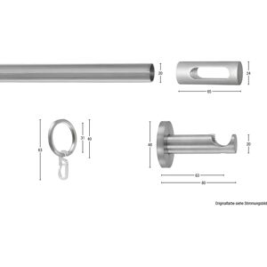 GARESA EASY Gardinenstange - Maßgefertigt, Aluminium, Silber GARESA EASY Gardinenstange - Maßgefertigt, Aluminium, Silber