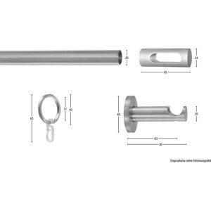 GARESA EASY Aluminium Gardinenstange - 450cm x 65cm - Grau GARESA EASY Aluminium Gardinenstange - 450cm x 65cm - Grau