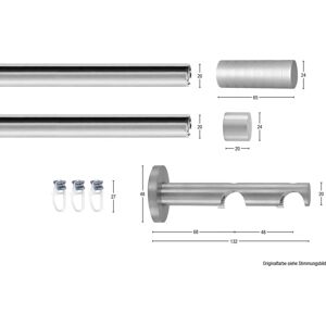 GARESA EASY Gardinenstange - Nickel-Optik GARESA EASY Gardinenstange - Nickel-Optik