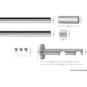 GARESA EASY Gardinenstange - 65-440cm, Silber GARESA EASY Gardinenstange - 65-440cm, Silber