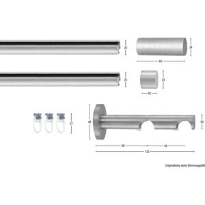 GARESA EASY Gardinenstange - Verstellbar, 2-läufig - Grau GARESA EASY Gardinenstange - Verstellbar, 2-läufig - Grau