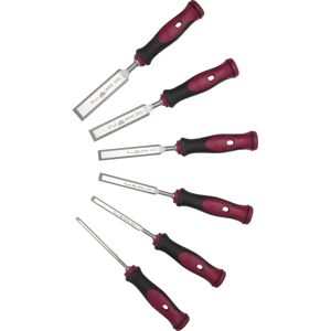 Stubai - Set di scalpelli, impugn. bi-componente 6 pzi - Woodworking Chisels Set Stubai - Set di scalpelli, impugn. bi-componente 6 pzi - Woodworking Chisels Set