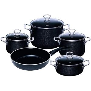 Set di Pentole Smaltate Black Magic di Riess 5 Pezzi Set di Pentole Smaltate Black Magic di Riess 5 Pezzi