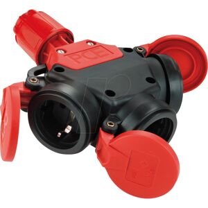 PCE 253622-s - Enchufe de protección 3 vías en caucho IP44 con tapa PCE 253622-s - Enchufe de protección 3 vías en caucho IP44 con tapa