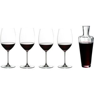 Riedel Veritas Cabernet Merlot Mosel Decanter & Set Of 4 Glasses Riedel Veritas Cabernet Merlot Mosel Decanter & Set Of 4 Glasses
