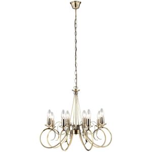 Lampadario in ottone antico Globo con 8 luci Lampadario in ottone antico Globo con 8 luci