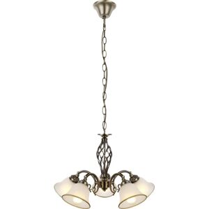 Globo Lighting Odin Metal Chandelier - 5 E27 - Satin Glass - 60cm Globo Lighting Odin Metal Chandelier - 5 E27 - Satin Glass - 60cm