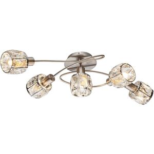 Globo Lighting Kris Nichel E14 5 Faretti - Plafoniera Globo Lighting Kris Nichel E14 5 Faretti - Plafoniera