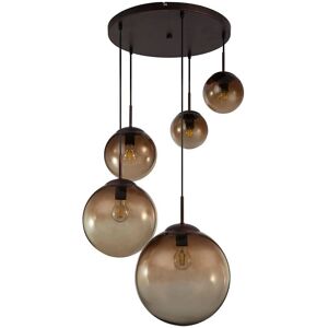 Globo Lighting Varus Pendant Light - Brown Metal Amber Glass Globo Lighting Varus Pendant Light - Brown Metal Amber Glass