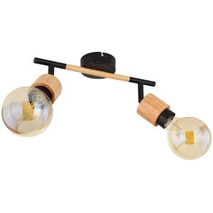 Faretto da Soffitto Globo Lighting Jorna - Regolabile in Metallo e Legno Nero - 2 E27 Faretto da Soffitto Globo Lighting Jorna - Regolabile in Metallo e Legno Nero - 2 E27