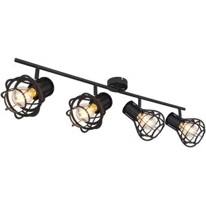 Luminaire de Plafond en Métal Noir Globo Lighting - 4 E27 - Publicité Luminaire de Plafond en Métal Noir Globo Lighting - 4 E27 - Publicité