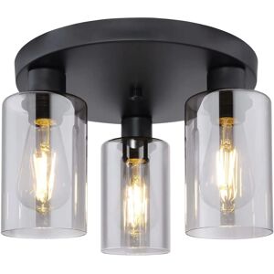 Globo Lighting Hadera Ceiling Lamp - Black Metal - 3 E27 Bulbs Globo Lighting Hadera Ceiling Lamp - Black Metal - 3 E27 Bulbs