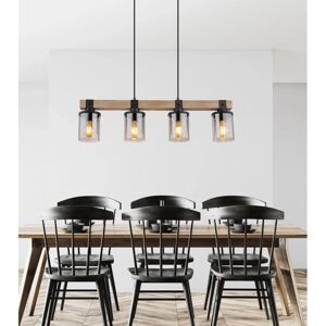 GLOBO Hängeleuchte - Schwarz, 73cm, E27, 4 Glühbirnen GLOBO Hängeleuchte - Schwarz, 73cm, E27, 4 Glühbirnen