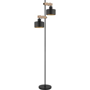 Globo Lighting RIELLY Lámpara de pie - Negro, Oro, Madera - Lámpara de pie Globo Lighting RIELLY Lámpara de pie - Negro, Oro, Madera - Lámpara de pie