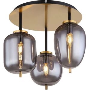 Globo Blacky Deckenlampe - 3 E14, Rauchglas, Metall, 46cm Globo Blacky Deckenlampe - 3 E14, Rauchglas, Metall, 46cm