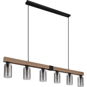 Globo Lighting Hadera Suspension - 6 E27 Verre Fumé - Publicité Globo Lighting Hadera Suspension - 6 E27 Verre Fumé - Publicité
