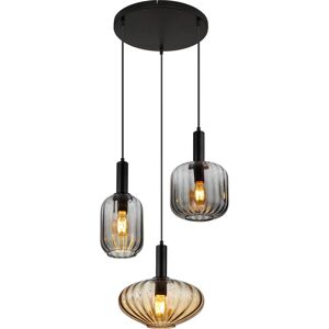 GLOBO 15719-3 Lámpara de Techo Negra con Pantallas de Vidrio - Iluminación de Techo GLOBO 15719-3 Lámpara de Techo Negra con Pantallas de Vidrio - Iluminación de Techo
