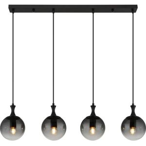 GLOBO Dalton Pendant Light - E27, 4 Lights, 90/15/130 cm, Black Smoky Glass GLOBO Dalton Pendant Light - E27, 4 Lights, 90/15/130 cm, Black Smoky Glass