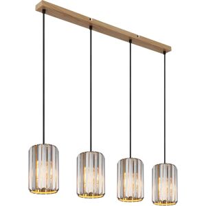 GLOBO Ceiling Light - E27, Brown, 4-Arm, Ø13.5cm, 120cm H - Ceiling Light GLOBO Ceiling Light - E27, Brown, 4-Arm, Ø13.5cm, 120cm H - Ceiling Light