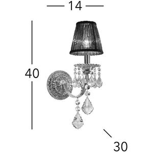 Kolarz Pisani Crystal Candle Wall Lamp Chrome - Wall Lamp Kolarz Pisani Crystal Candle Wall Lamp Chrome - Wall Lamp