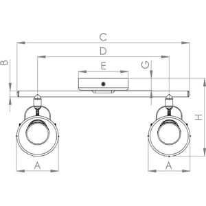 EGLO Seras Deckenleuchte - GU10 2x3W Modernes Stahl Messing EGLO Seras Deckenleuchte - GU10 2x3W Modernes Stahl Messing