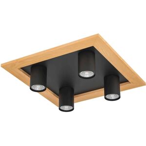 EGLO Valcasotto 1 Ceiling Light - Steel & Wood - 10cm EGLO Valcasotto 1 Ceiling Light - Steel & Wood - 10cm
