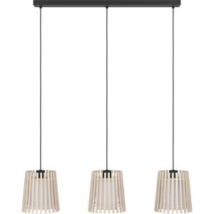EGLO FATTORIA Pendant Light - Wooden, Textile, Black/Brown/White - Indoor Lighting EGLO FATTORIA Pendant Light - Wooden, Textile, Black/Brown/White - Indoor Lighting