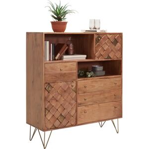 Ambia Home Skříňka - Masivní akácie - Bronzy nohy - 110x126x40cm - Skříňka Ambia Home Skříňka - Masivní akácie - Bronzy nohy - 110x126x40cm - Skříňka