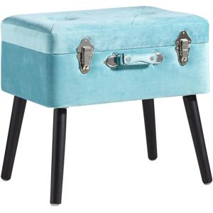 Xora Blaue Samt-Polsterhocker - Hocker Xora Blaue Samt-Polsterhocker - Hocker