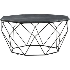Novel Fekete Márvány Dohányzóasztal - 84cm Modern Fém Lábbal Novel Fekete Márvány Dohányzóasztal - 84cm Modern Fém Lábbal
