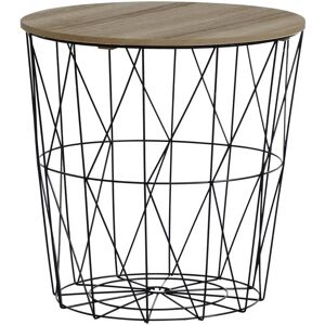 Ambia Home Boční Stolek - Dřevo Kov Černá Přírodní Ambia Home Boční Stolek - Dřevo Kov Černá Přírodní