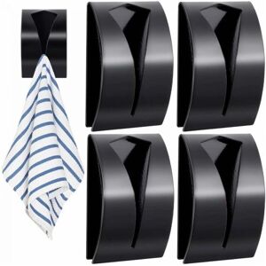 CYSLMUK - 4-piece - black - stainless steel - adhesive - Towel Holder CYSLMUK - 4-piece - black - stainless steel - adhesive - Towel Holder
