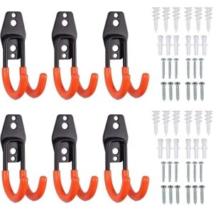 CYSLMUK - 6 ganci portaoggetti in acciaio - Doppio gancio - per garage - Garage storage hooks CYSLMUK - 6 ganci portaoggetti in acciaio - Doppio gancio - per garage - Garage storage hooks
