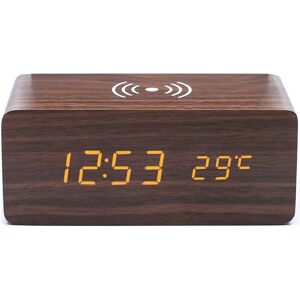 CYSLMUK - Wood Alarm - Brown - Wireless charging - Alarm CYSLMUK - Wood Alarm - Brown - Wireless charging - Alarm