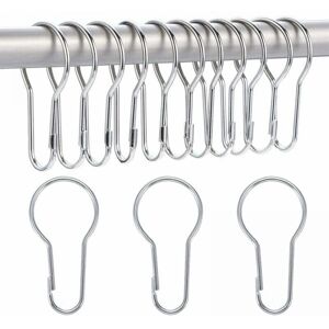 CYSLMUK - Shower Curtain Hooks - 2 mm - 6.8 x 3.5 cm - Shower Curtain Hooks CYSLMUK - Shower Curtain Hooks - 2 mm - 6.8 x 3.5 cm - Shower Curtain Hooks