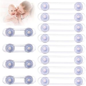 CYSLMUK - 12Pcs - Transparent - No-Drill - Door and Drawer Safety Locks CYSLMUK - 12Pcs - Transparent - No-Drill - Door and Drawer Safety Locks