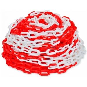 CYSLMUK Catena di segnalazione - Rojo/blanco - 6mm x 10m - Cadena de seguridad CYSLMUK Catena di segnalazione - Rojo/blanco - 6mm x 10m - Cadena de seguridad