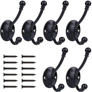 CYSLMUK - 6-hook - Retro-style - Black - Wall Hook CYSLMUK - 6-hook - Retro-style - Black - Wall Hook