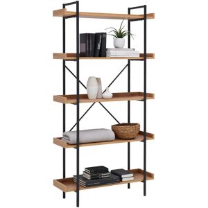 Xora Fali polc - Fekete, Wotan tölgy - 90x172x30 cm - Fali polc Xora Fali polc - Fekete, Wotan tölgy - 90x172x30 cm - Fali polc