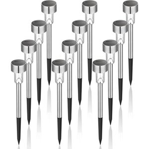 GOTRAYS - 12-light stainless steel solar lights - 4.5x29.5 cm - white light - Solar path lights GOTRAYS - 12-light stainless steel solar lights - 4.5x29.5 cm - white light - Solar path lights