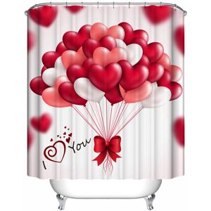 GreenZech 180X180cm Red Balloon Waterproof Shower Curtain 3-in-1 Anti-slip Odorless Dustproof Bath Mat Kit GreenZech 180X180cm Red Balloon Waterproof Shower Curtain 3-in-1 Anti-slip Odorless Dustproof Bath Mat Kit