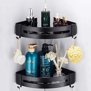 SERBIA - Supporto bagno adesivo senza foratura nero (angolo in alluminio, confezione da 2) - Nero - Alluminio - Bathroom Shelf SERBIA - Supporto bagno adesivo senza foratura nero (angolo in alluminio, confezione da 2) - Nero - Alluminio - Bathroom Shelf