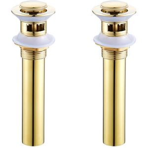 LINGHHANG - Gold-toned pop-up overflow drain - Finish: Gold - Overflow - Pop-up - Drain stopper LINGHHANG - Gold-toned pop-up overflow drain - Finish: Gold - Overflow - Pop-up - Drain stopper