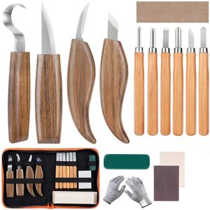CCYKXA - 15-in-1 - Schwarze Walnussgriffe - Set - Schnitzwerkzeuge CCYKXA - 15-in-1 - Schwarze Walnussgriffe - Set - Schnitzwerkzeuge